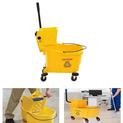 Deluxe Single Mop Wringer Trolley 32L for Cleaning and Mopping